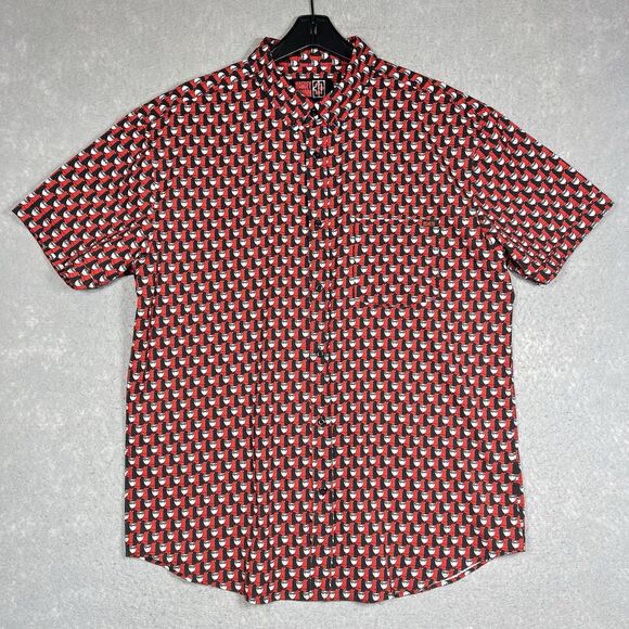 RSVLTS Other - RSVLTS Harley Quinn 30 Mens XL Kunuflex Button Shirt Black Red Mosaic Mini Quinn